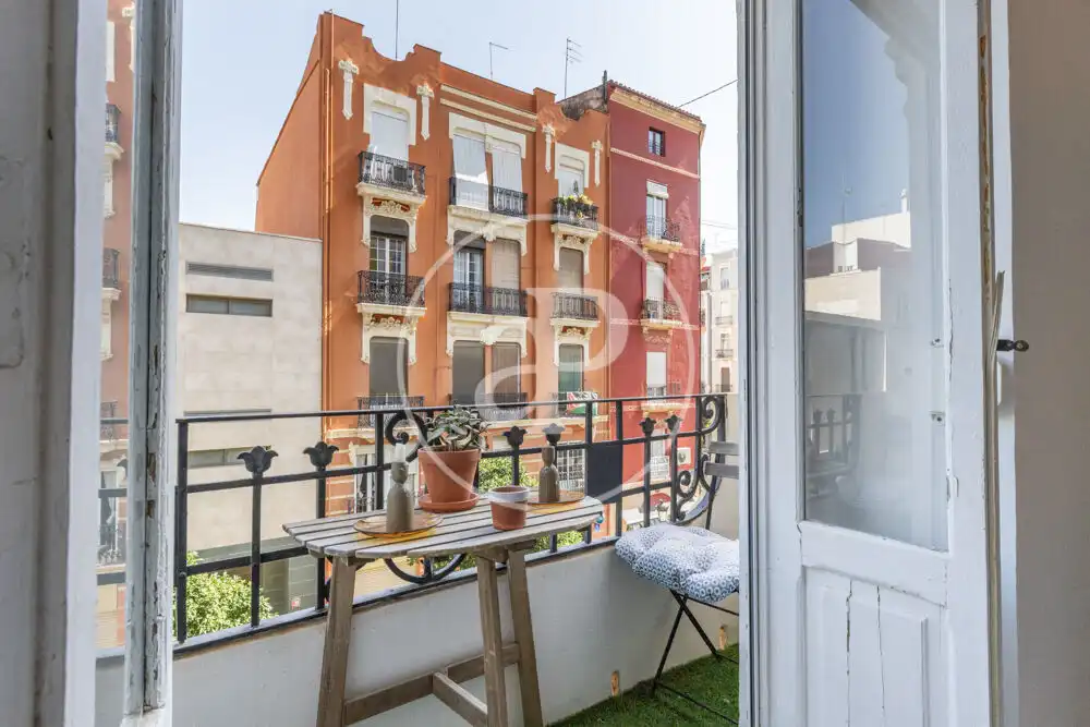 Balcony of Flat for rent in Valencia  with Air Conditioner, Heating and Furnished