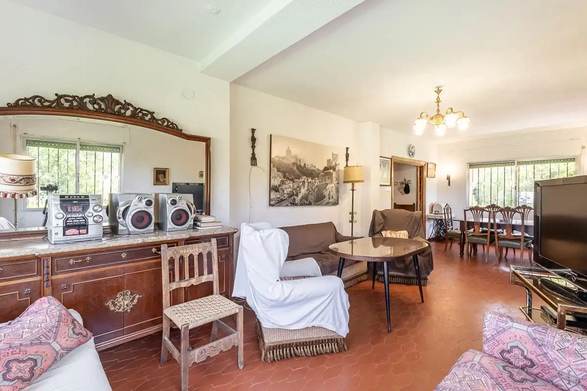Sala d'estar de Casa o xalet en venda en Dílar amb Jardí privat, Terrassa i Traster