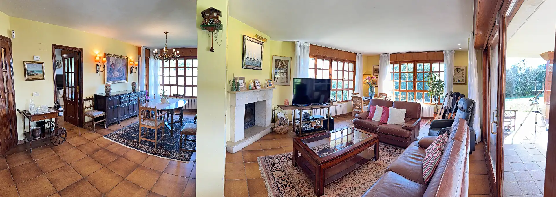 Sala d'estar de Casa o xalet en venda en Gijón  amb Calefacció, Parquet i Terrassa
