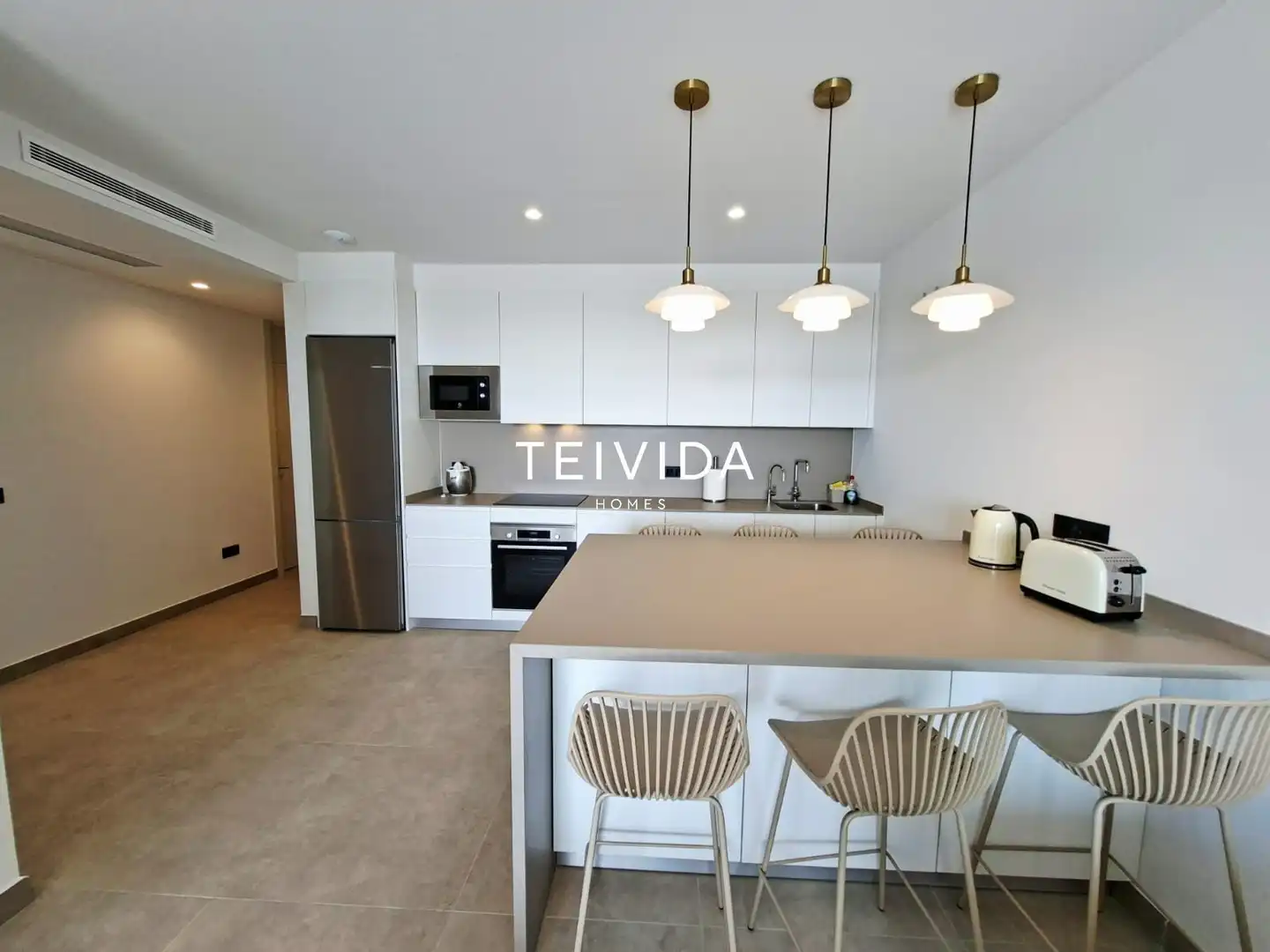Cocina de Piso de alquiler en Adeje con Terraza, Piscina y Amueblado