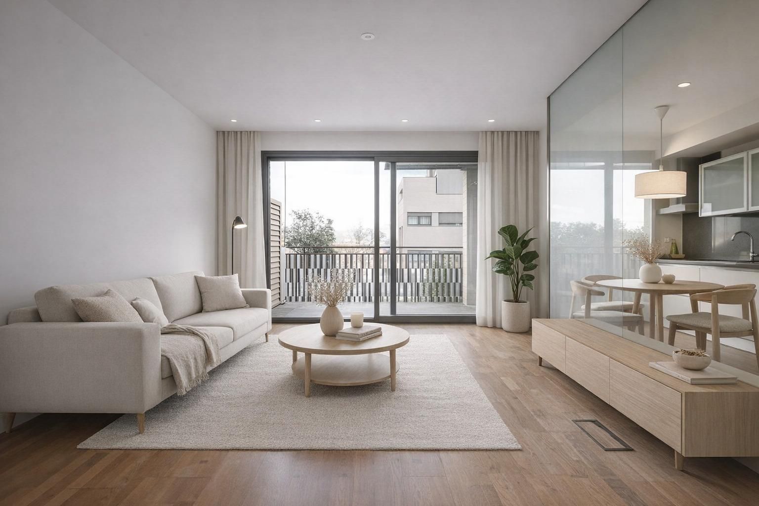 Living room of Flat for sale in Sant Cugat del Vallès  with Heating, Parquet flooring and Terrace