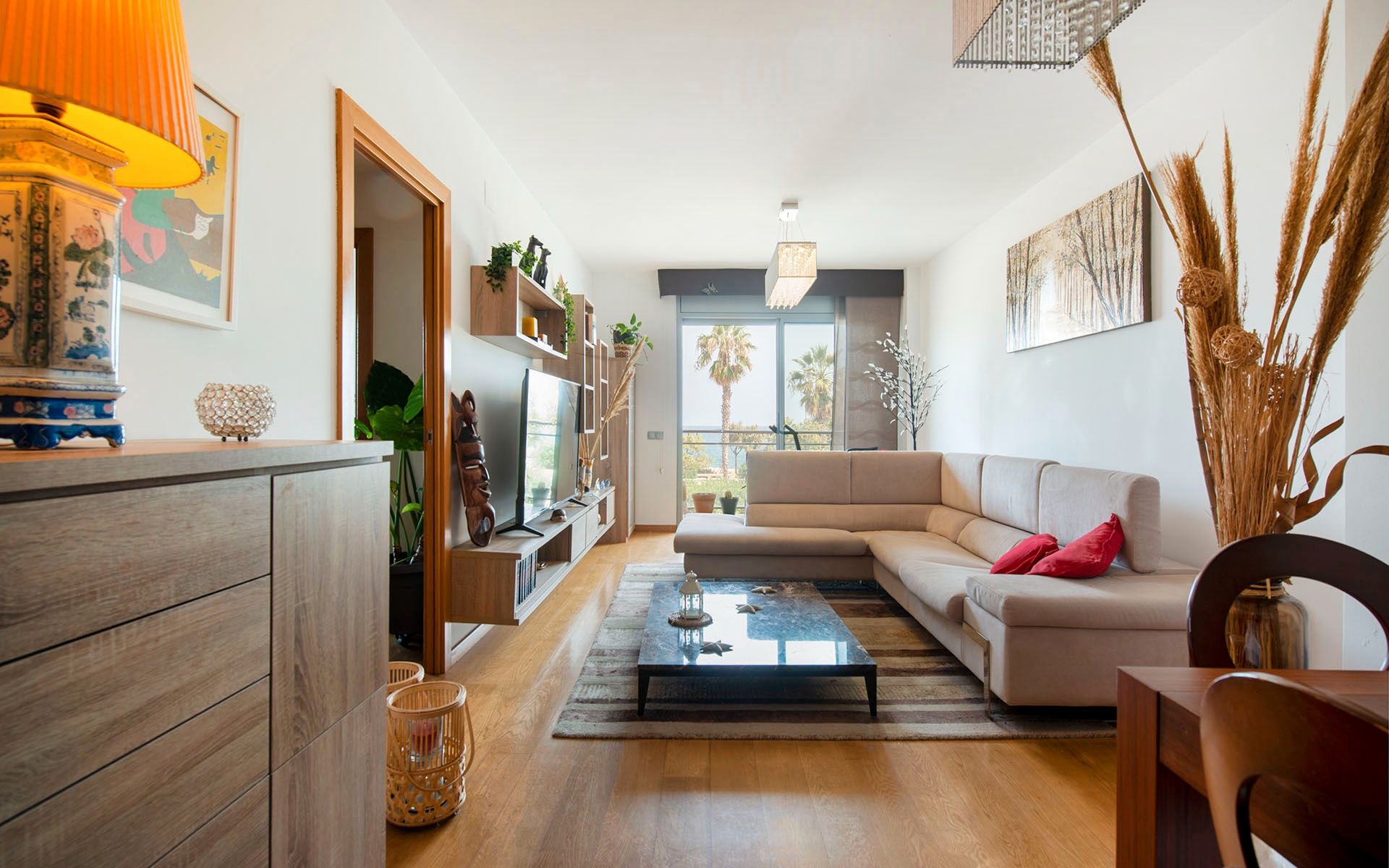 Living room of Flat for sale in Badalona  with Heating, Terrace and Swimming Pool