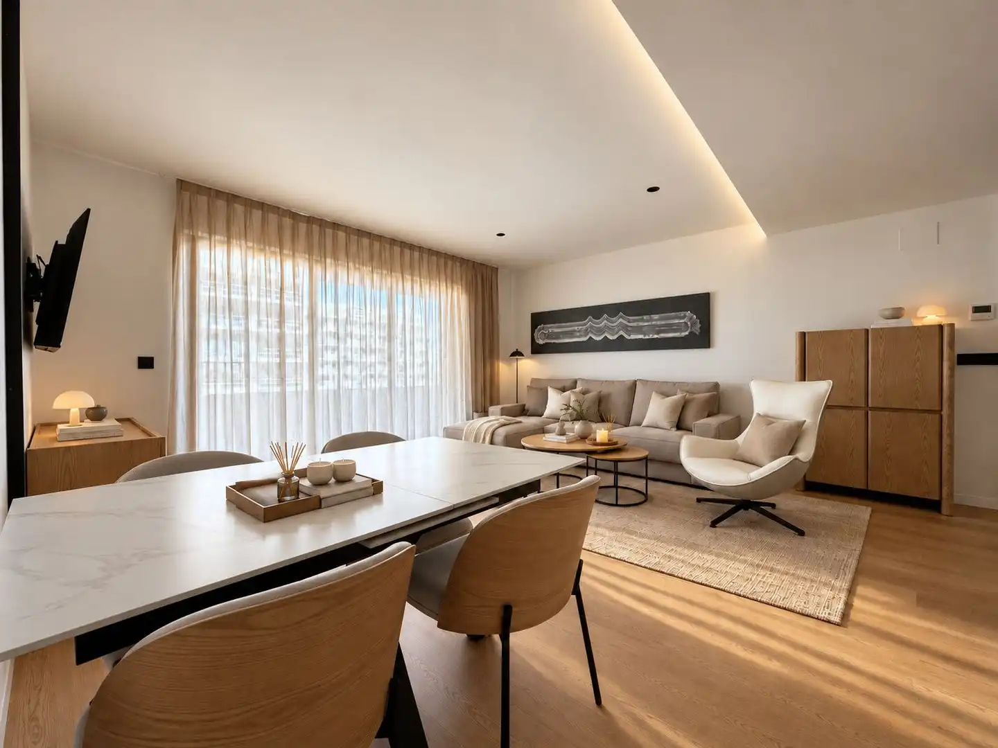 Sala de estar de Apartamento de alquiler en Moncofa con Aire acondicionado, Terraza y Trastero
