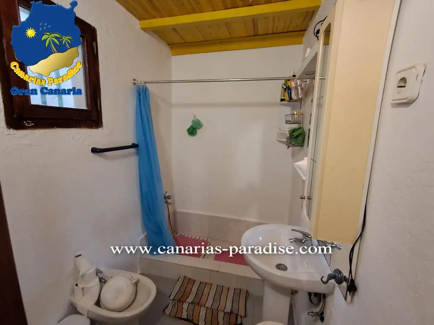Badezimmer von Einfamilien-Reihenhaus zum Verkauf in La Aldea de San Nicolás  mit Klimaanlage