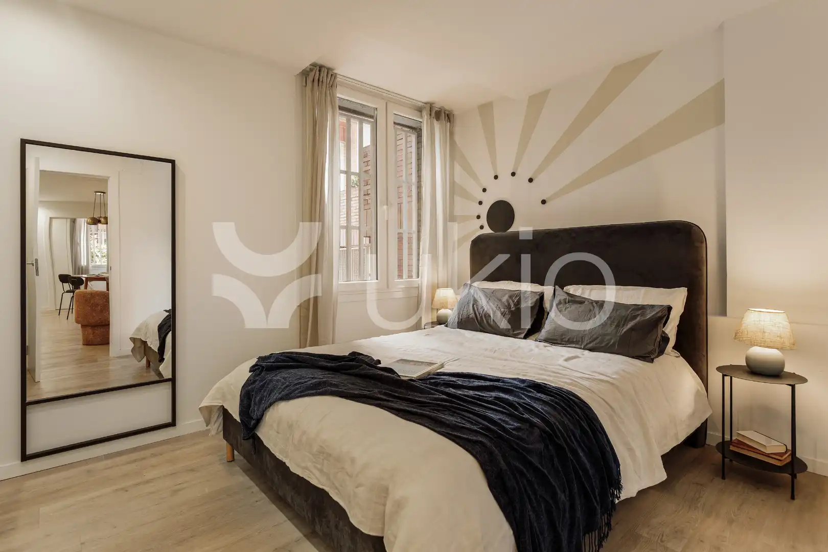 Schlafzimmer von Wohnungen zur Miete in Barcelona mit Klimaanlage, Heizung und Möbliert