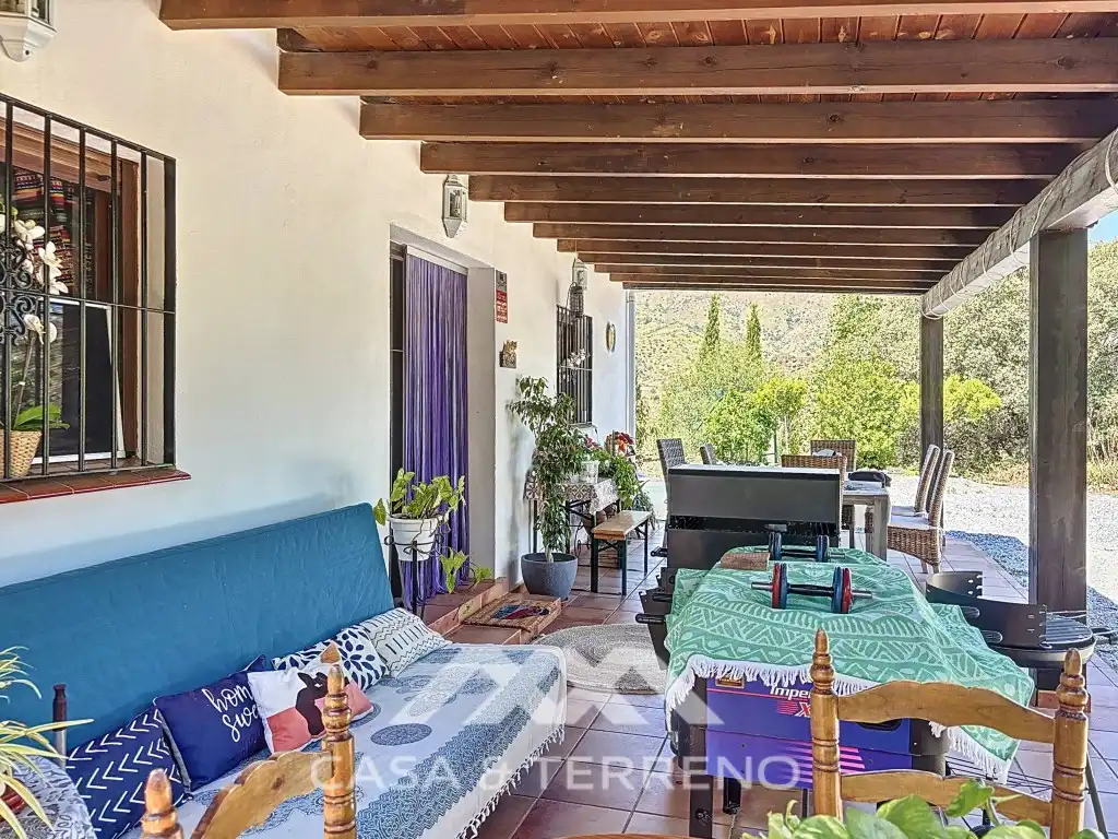 Terrassa de Finca rústica en venda en El Borge amb Aire condicionat i Piscina
