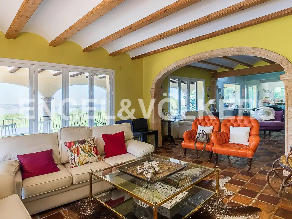 Wohnzimmer von Haus oder Chalet zur Miete in Jávea / Xàbia mit Klimaanlage, Heizung und Privatgarten