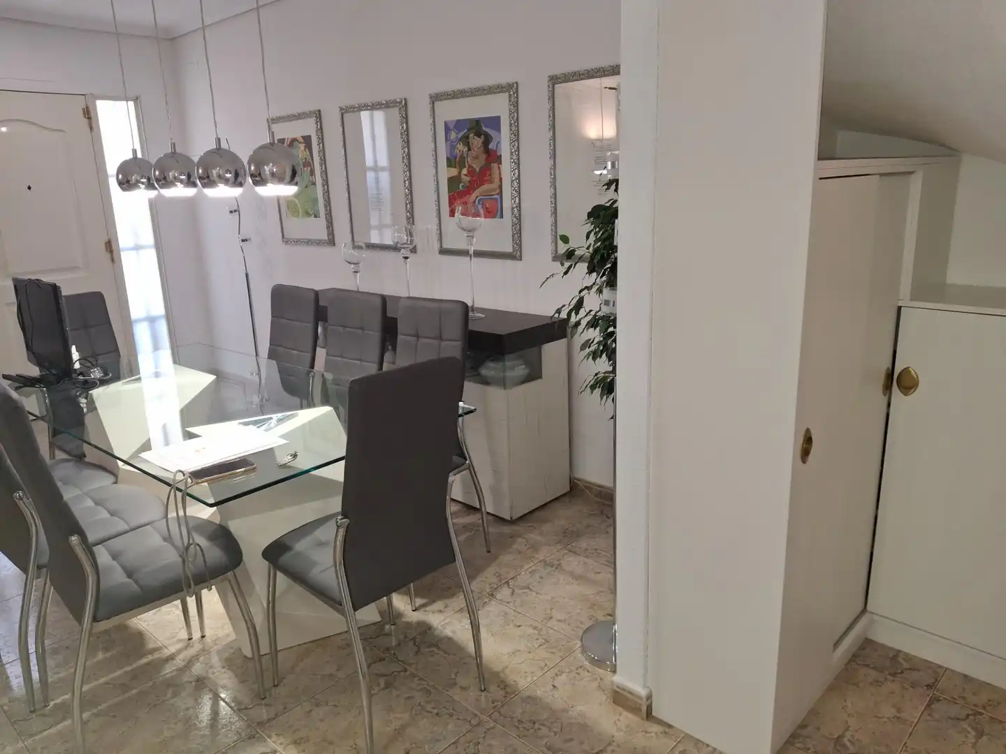 Esszimmer von Einfamilien-Reihenhaus zum Verkauf in Oropesa del Mar / Orpesa mit Klimaanlage und Balkon
