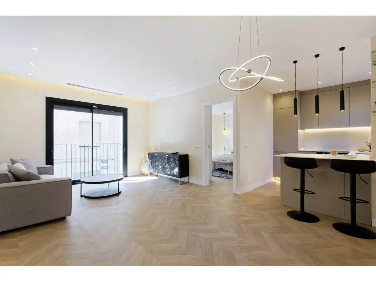 Sala d'estar de Apartament en venda en Barcelona amb Aire condicionat, Calefacció i Parquet
