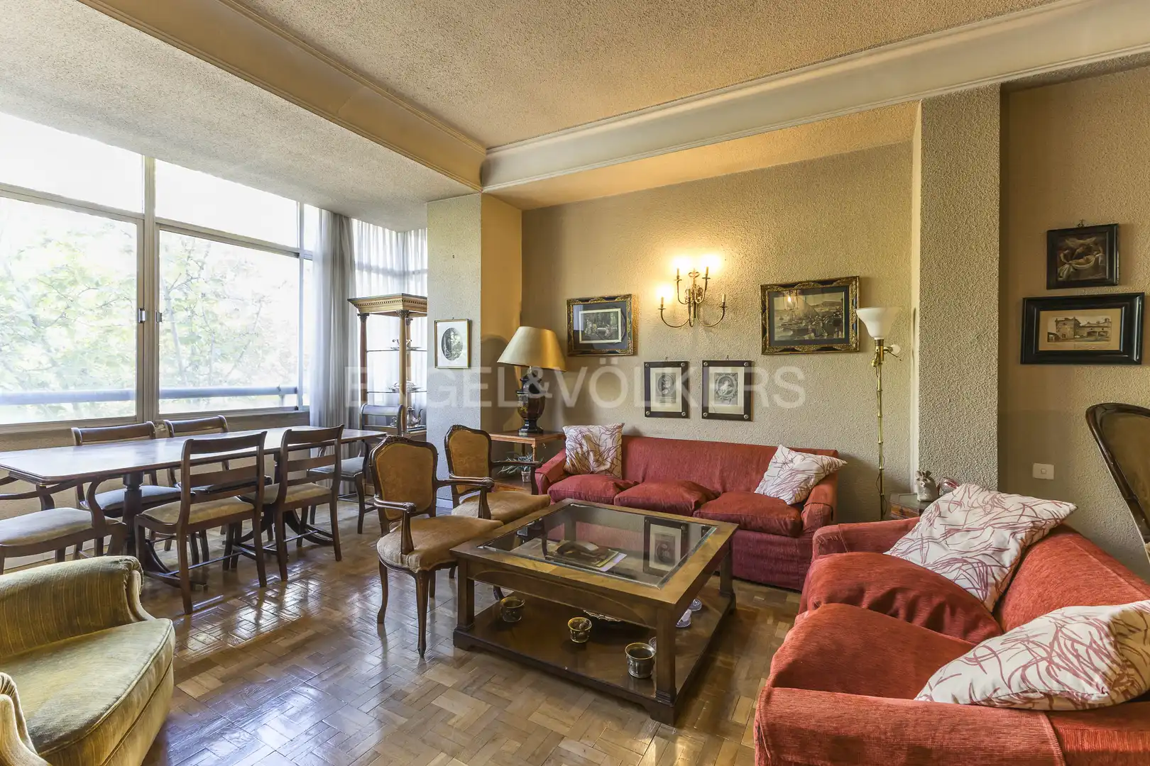 Wohnzimmer von Wohnung zum Verkauf in  Madrid Capital mit Heizung, Parkett und Terrasse