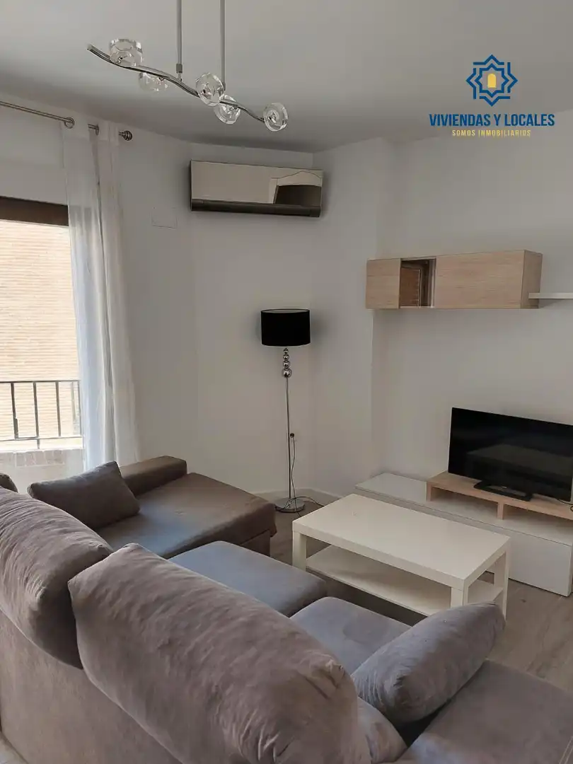 Sala d'estar de Pis de lloguer en Granada amb Aire condicionat, Terrassa i Moblat