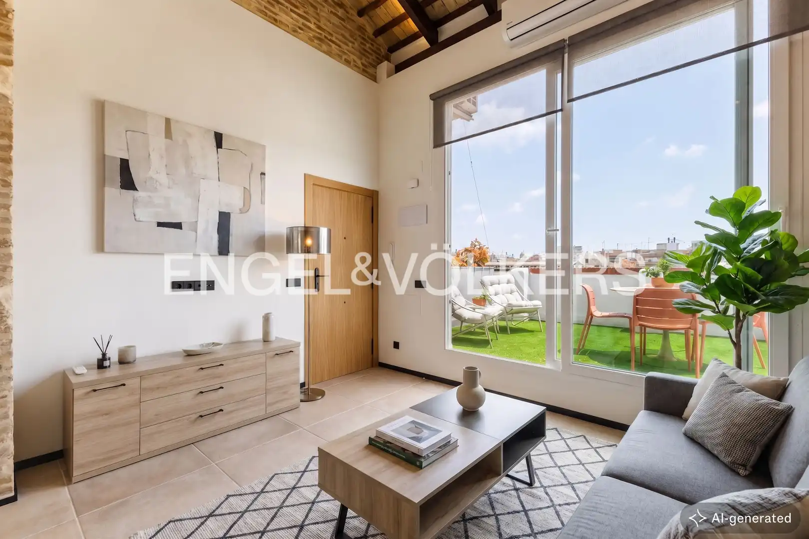 Sala de estar de Piso de alquiler en Valencia con Aire acondicionado, Calefacción y Terraza