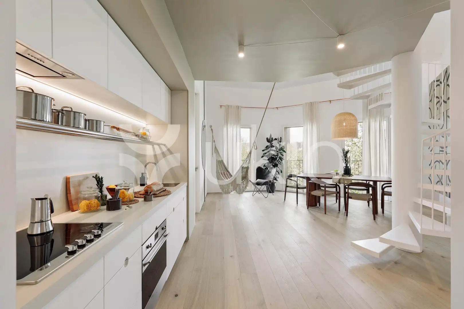 Kitchen of Apartments for rent in Barcelona  with Air Conditioner, Heating and Terrace