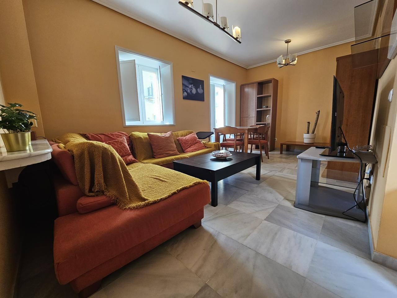 Living room of Flat to rent in Jerez de la Frontera  with Air Conditioner, Furnished and Balcony