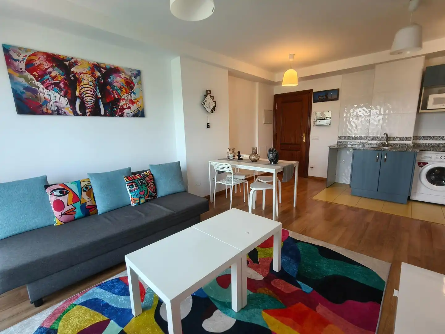 Sala d'estar de Pis de lloguer en Suances amb Calefacció i Moblat