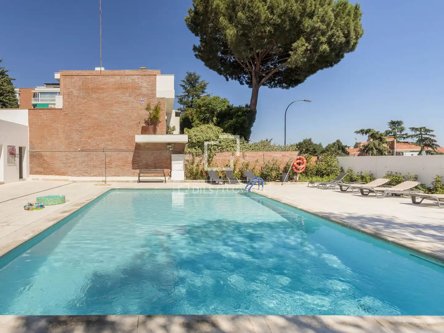 Swimming pool of Flat for rent in Madrid  with Air Conditioner, Heating and Private garden