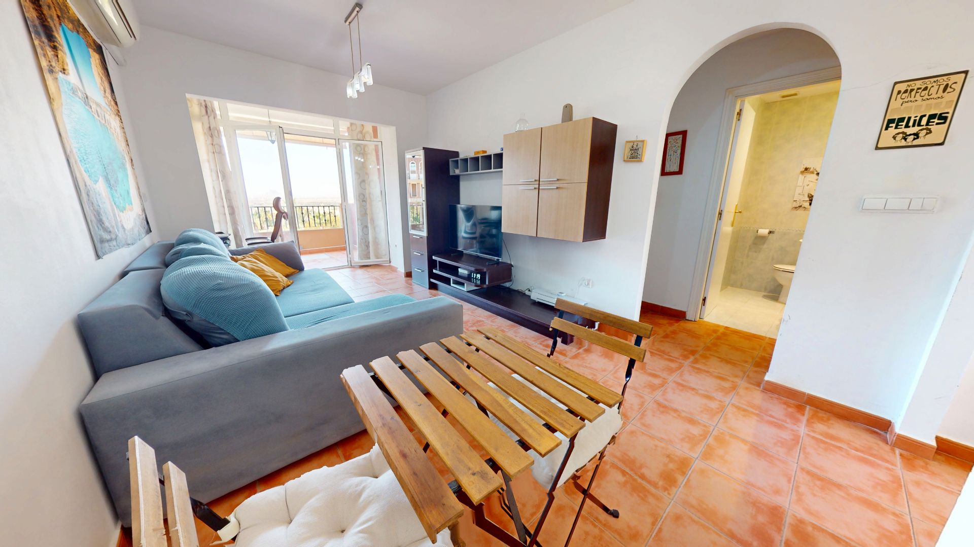 Living room of Flat for sale in Mutxamel  with Air Conditioner, Terrace and Oven