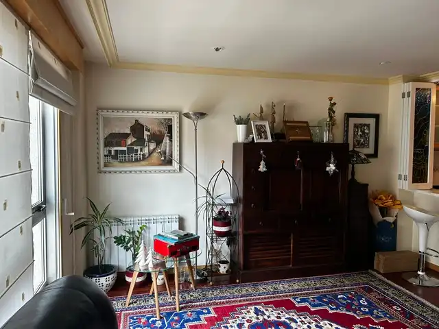 Living room of Flat for sale in Vilagarcía de Arousa  with Parquet flooring, Storage room and Furnished