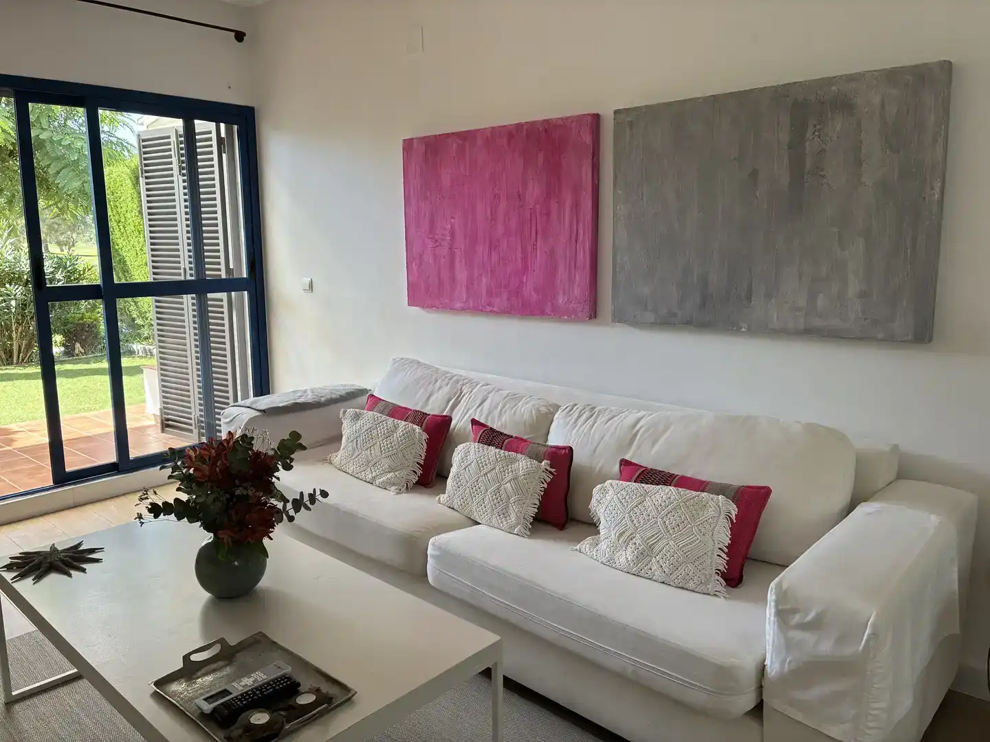 Sala de estar de Dúplex de alquiler en Rota con Aire acondicionado, Jardín privado y Piscina