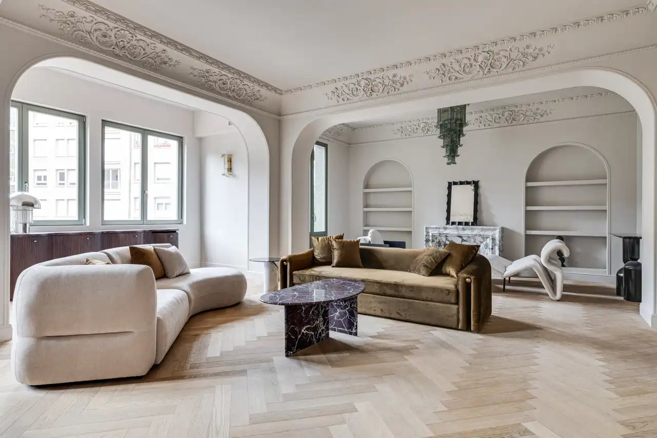 Wohnzimmer von Wohnungen zum Verkauf in Barcelona mit Klimaanlage, Heizung und Parkett