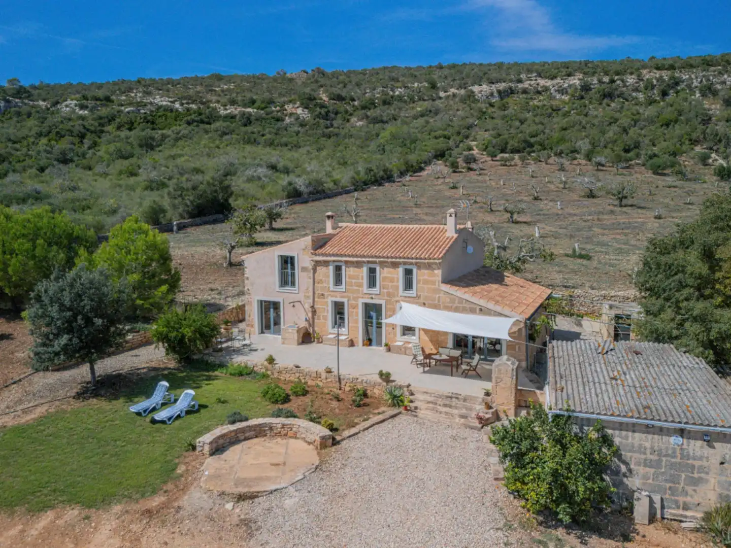 Außenansicht von Country house zur Miete in Manacor mit Klimaanlage, Heizung und Privatgarten
