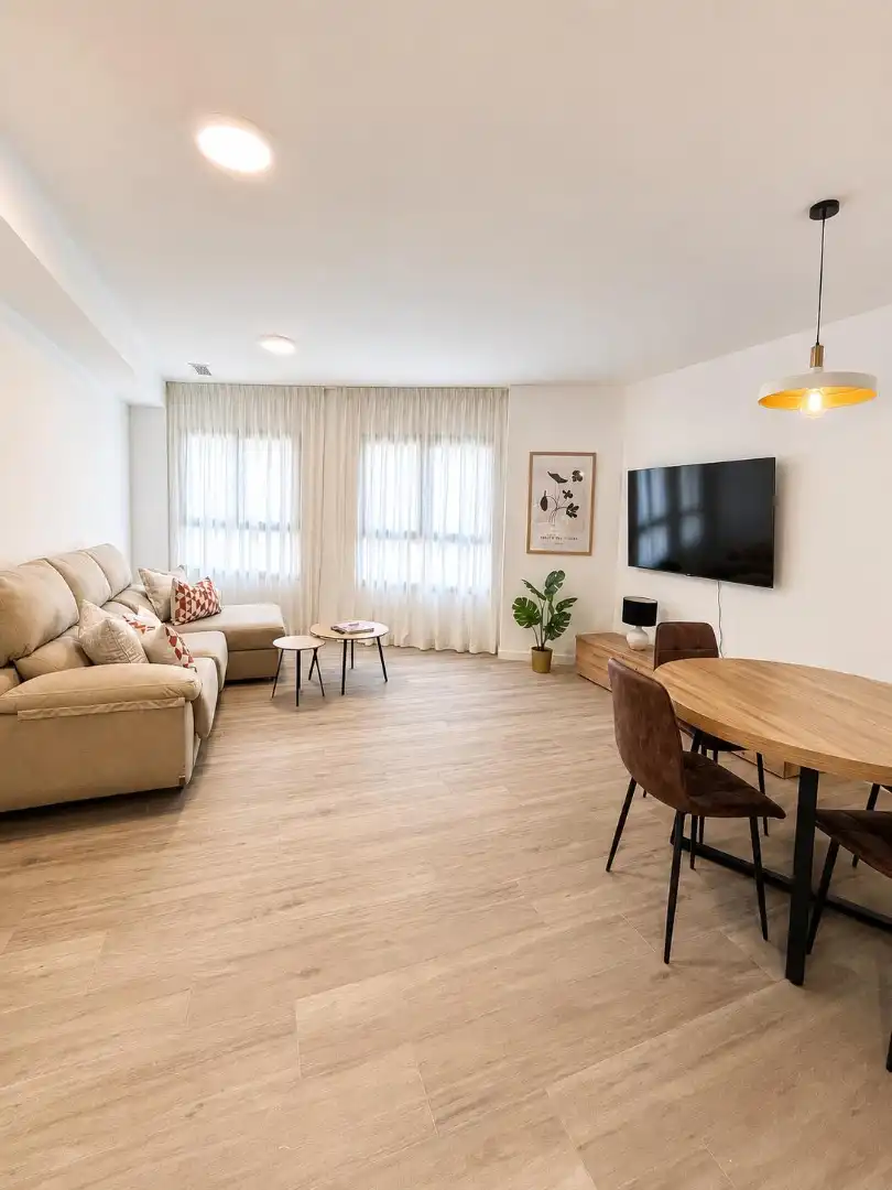 Living room of Flat for rent in Fuengirola  with Air Conditioner, Furnished and Washing machine