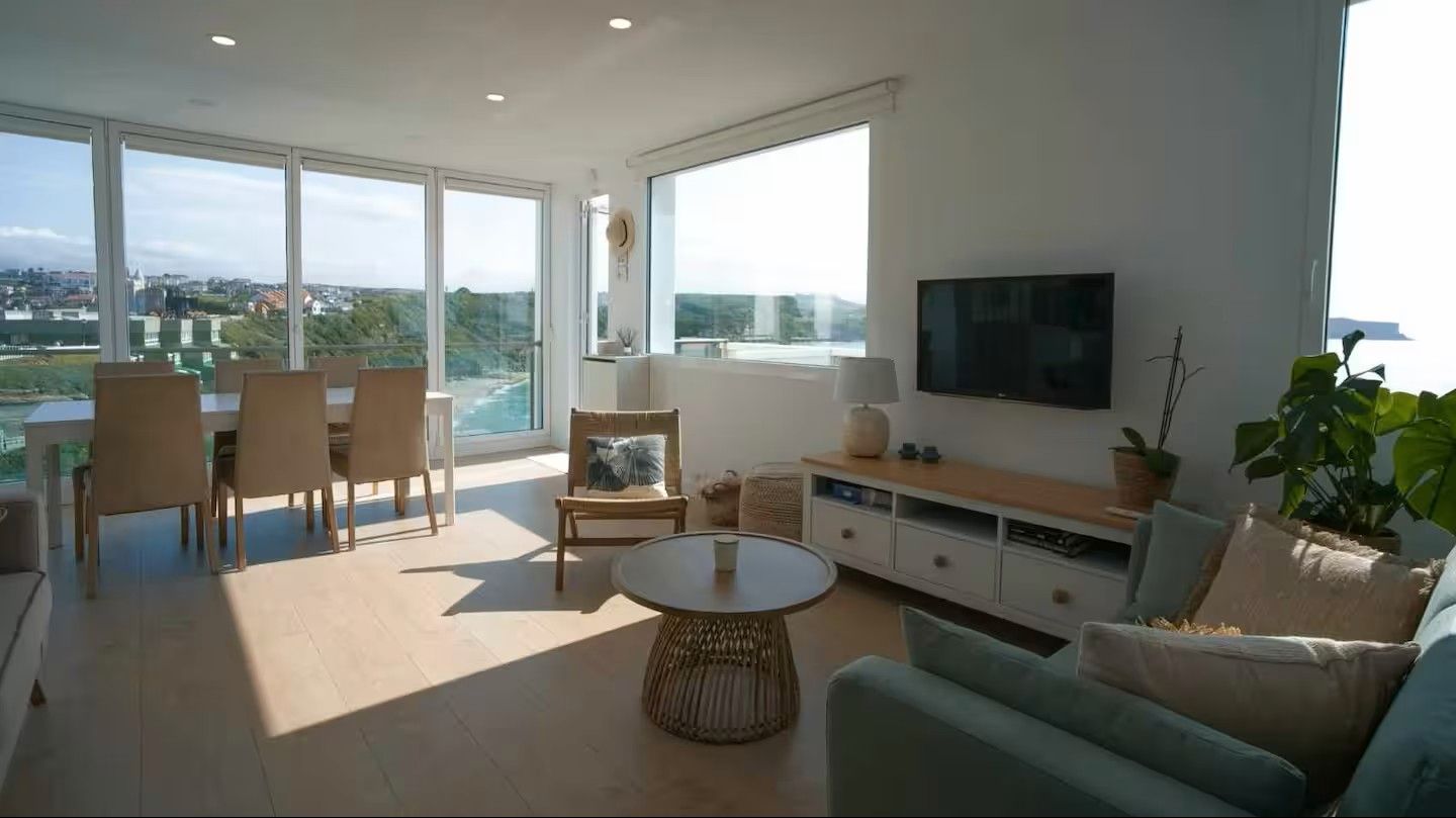 Sala de estar de Piso de alquiler en Suances con Aire acondicionado, Amueblado y TV