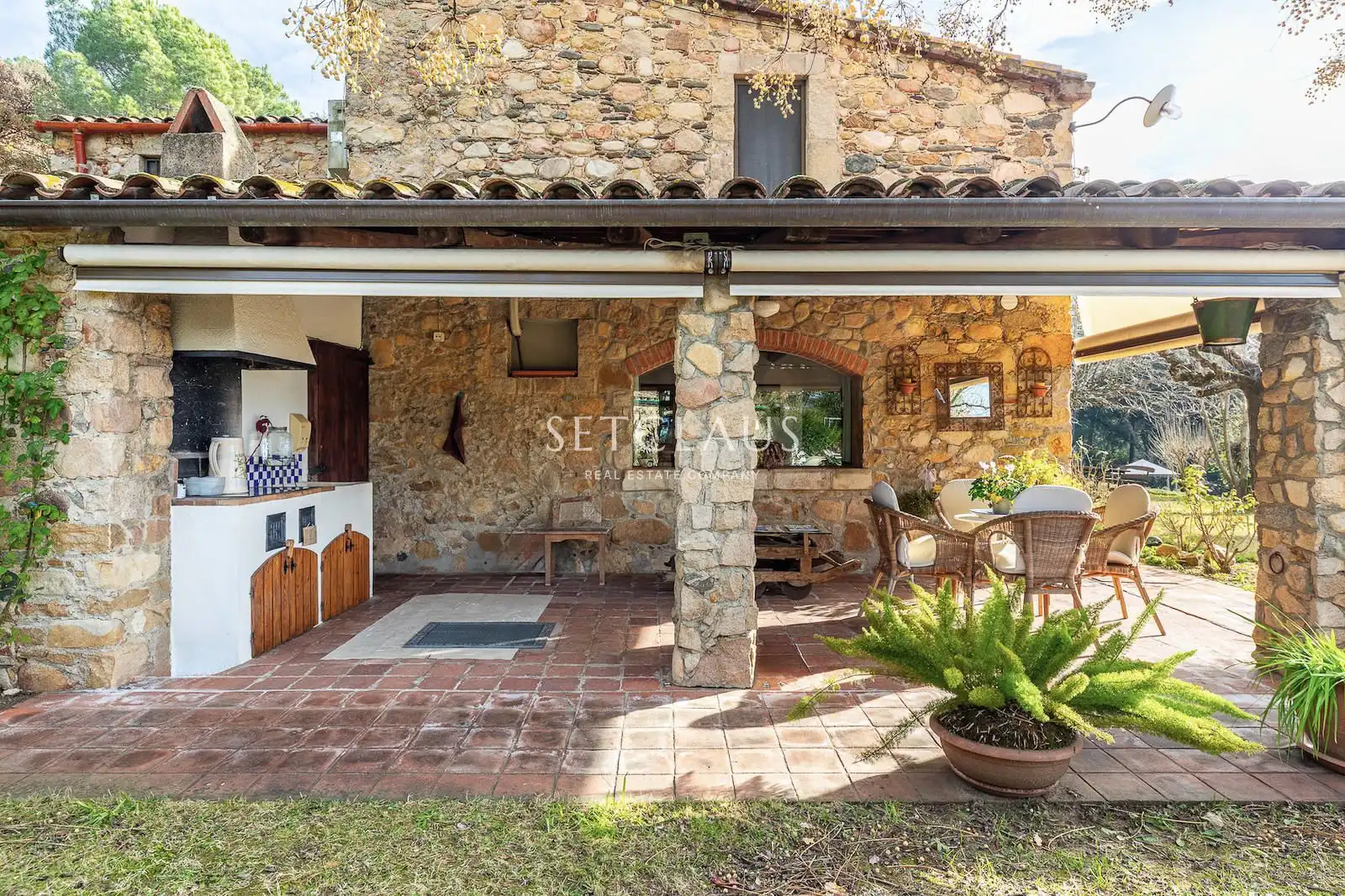 Terrassa de Finca rústica en venda en Sant Feliu de Buixalleu amb Aire condicionat, Calefacció i Terrassa