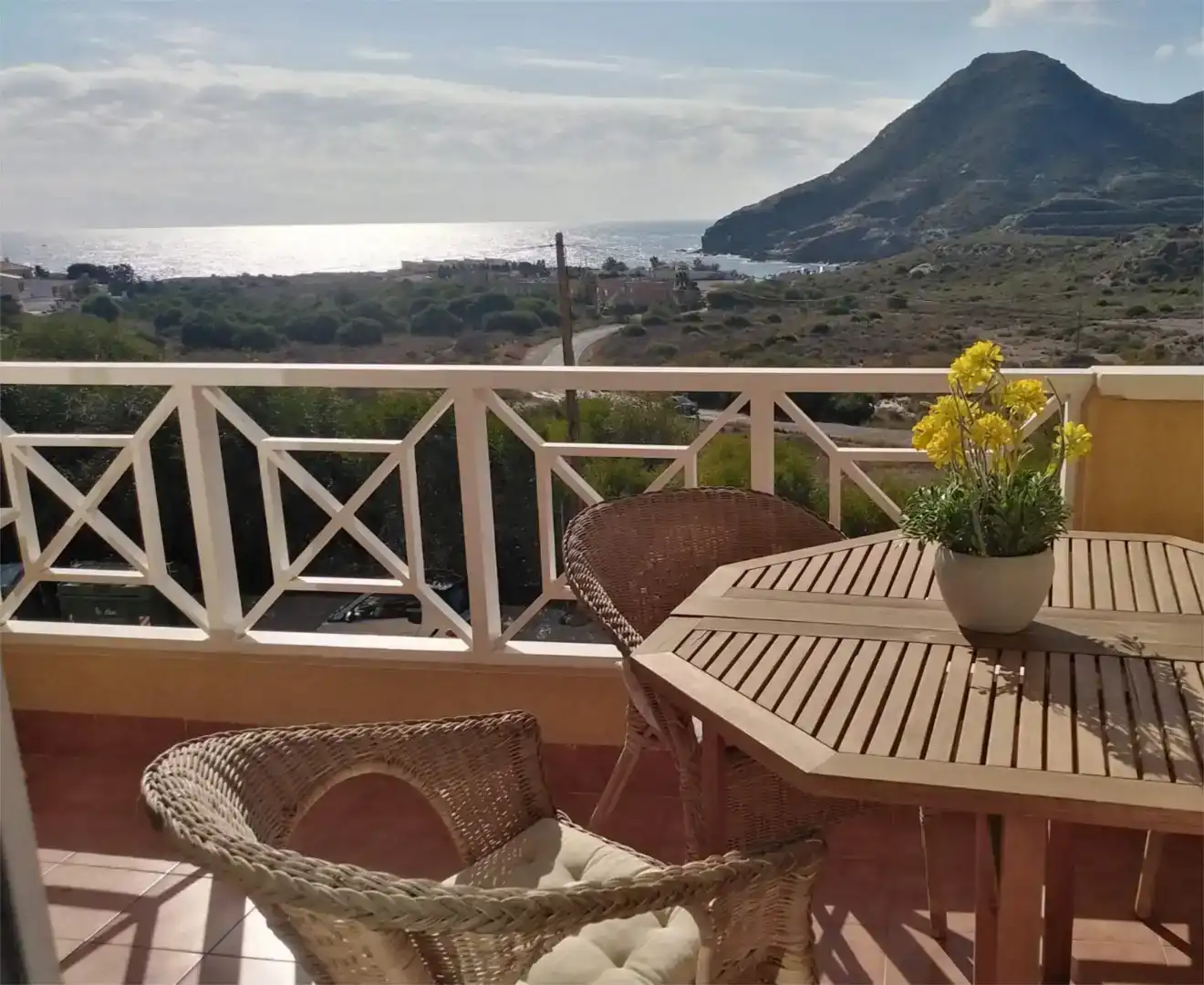 Terrasse von Wohnung zur Miete in Cartagena mit Klimaanlage, Privatgarten und Abstellraum