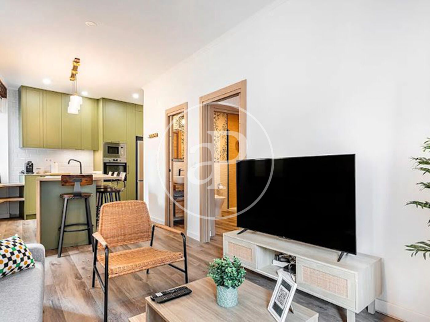 Sala d'estar de Pis de lloguer en  Valencia Capital amb Aire condicionat, Calefacció i Moblat