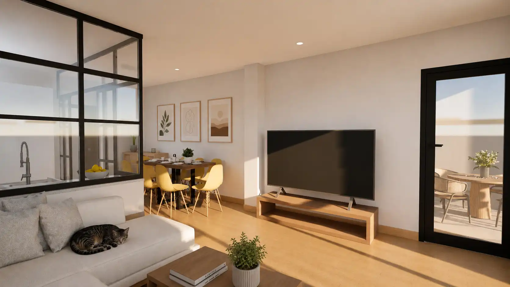 Living room of Attic for sale in Marín  with Heating, Parquet flooring and Terrace