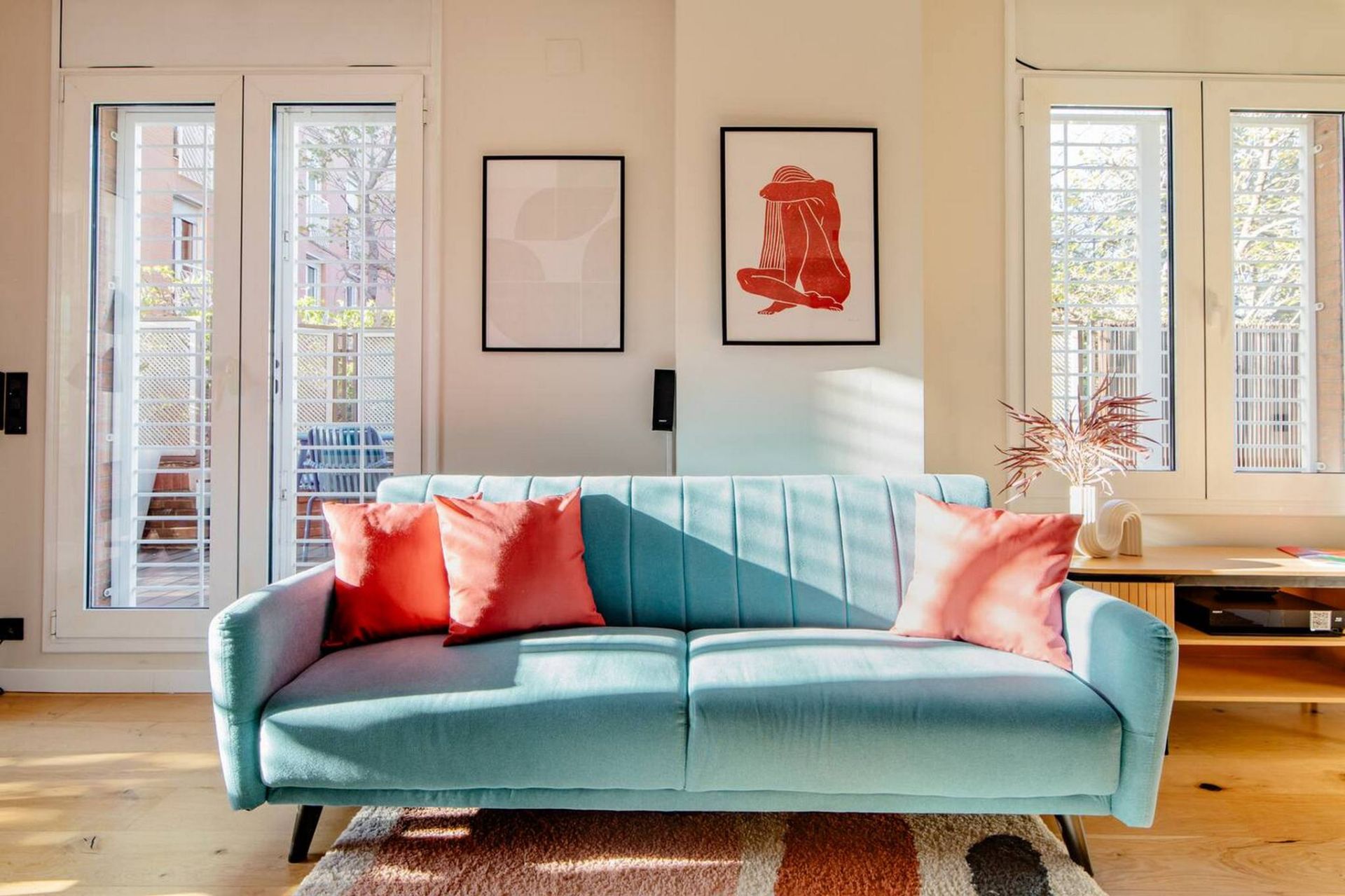 Sala de estar de Piso de alquiler en  Barcelona Capital con Aire acondicionado, Amueblado y TV