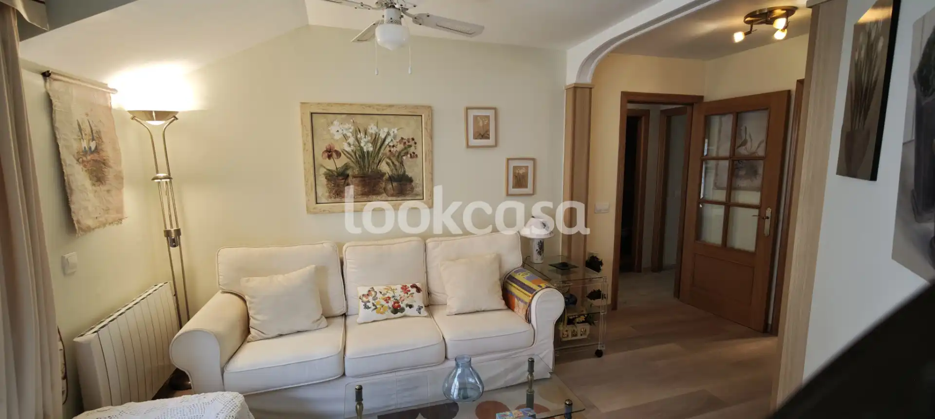 Sala de estar de Ático en venta en Sanxenxo con Calefacción, Parquet y Terraza