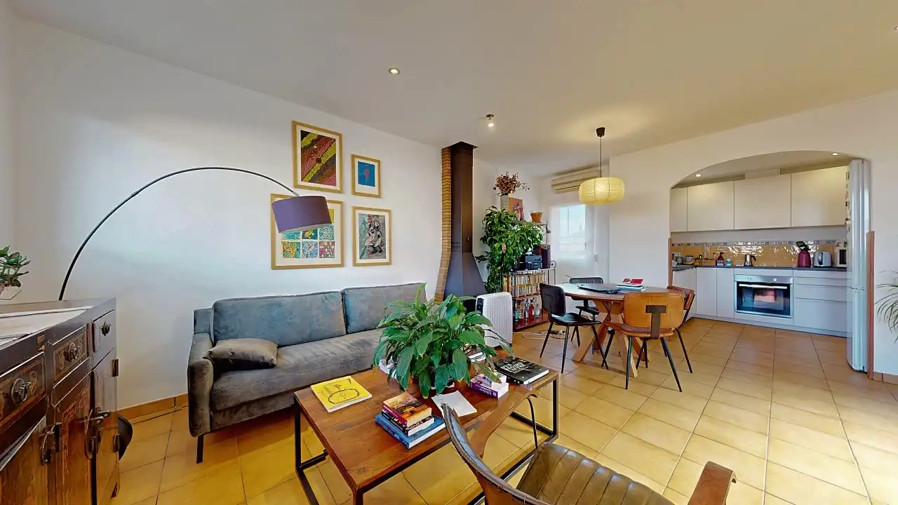 Sala d'estar de Àtic en venda en Barcelona amb Aire condicionat i Terrassa