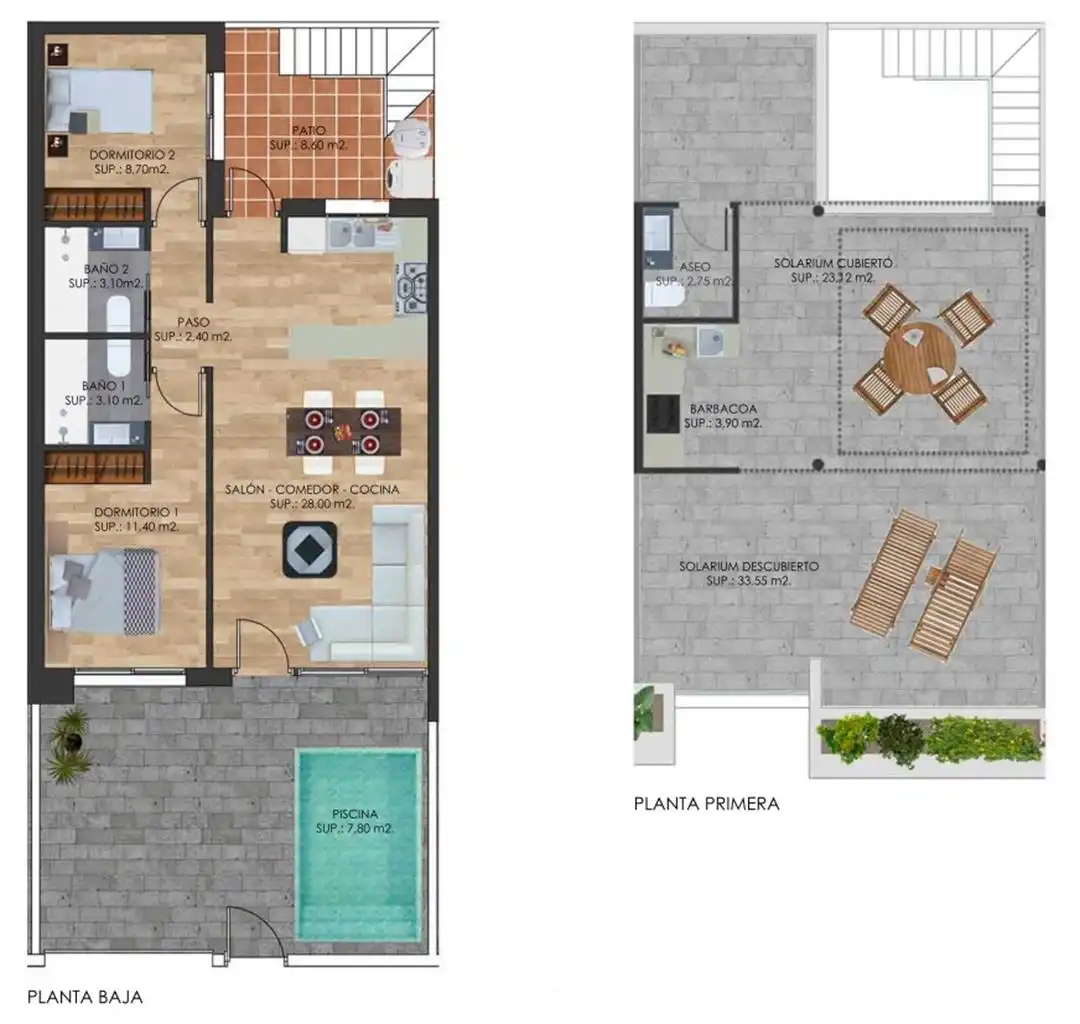 Casa adosada en venda en Torre-Pacheco amb Aire condicionat, Jardí privat i Piscina