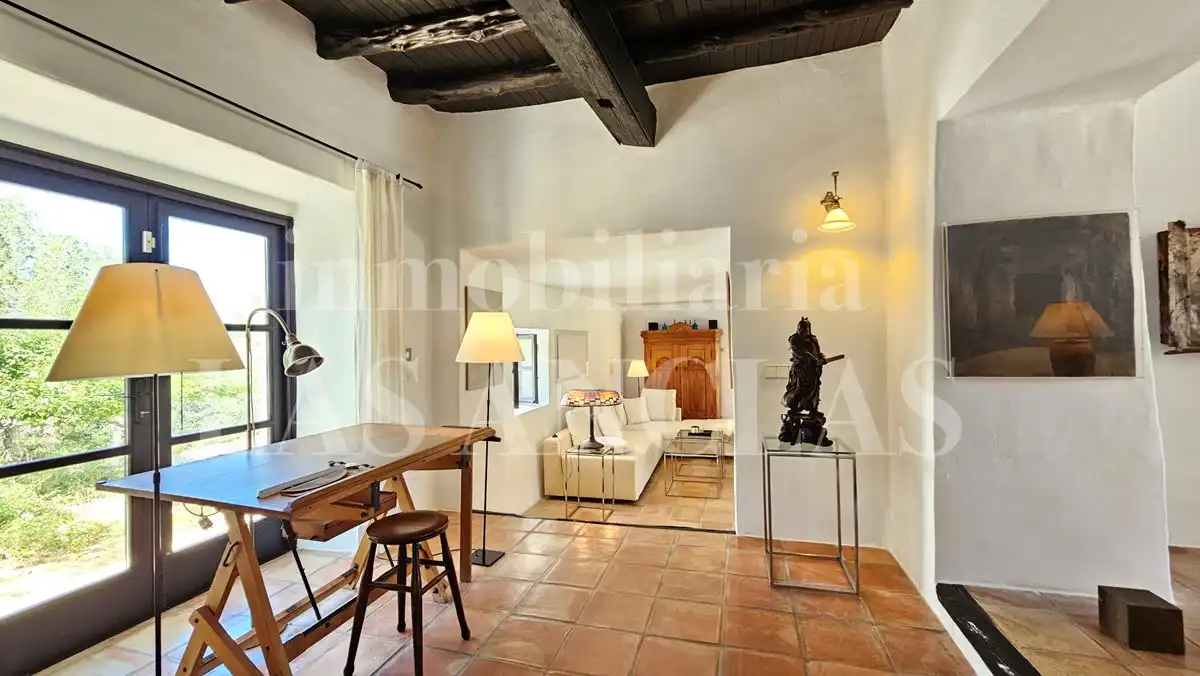 Sala d'estar de Finca rústica en venda en Santa Eulària des Riu amb Aire condicionat, Calefacció i Terrassa