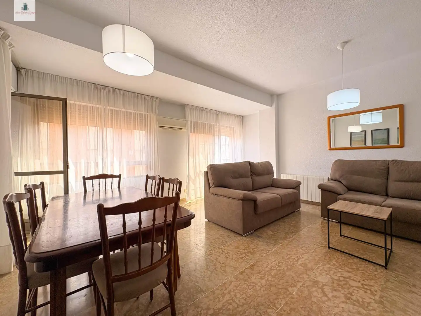 Living room of Flat for rent in Badajoz  with Air Conditioner, Heating and Furnished