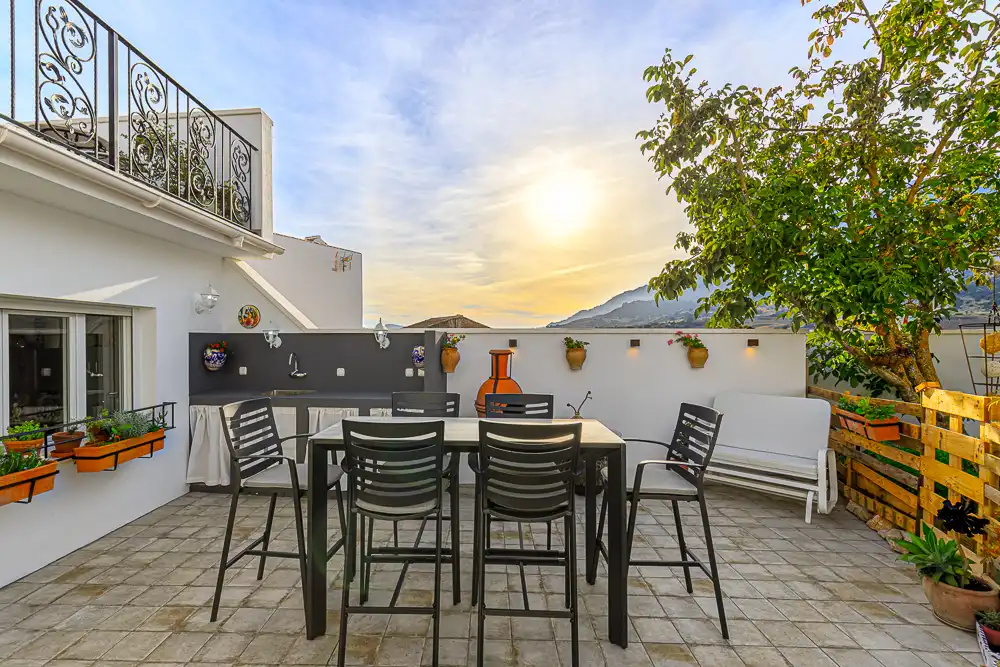 Terrace of Country homes for sale in Alfarnatejo  with Air Conditioner, Heating and Private garden