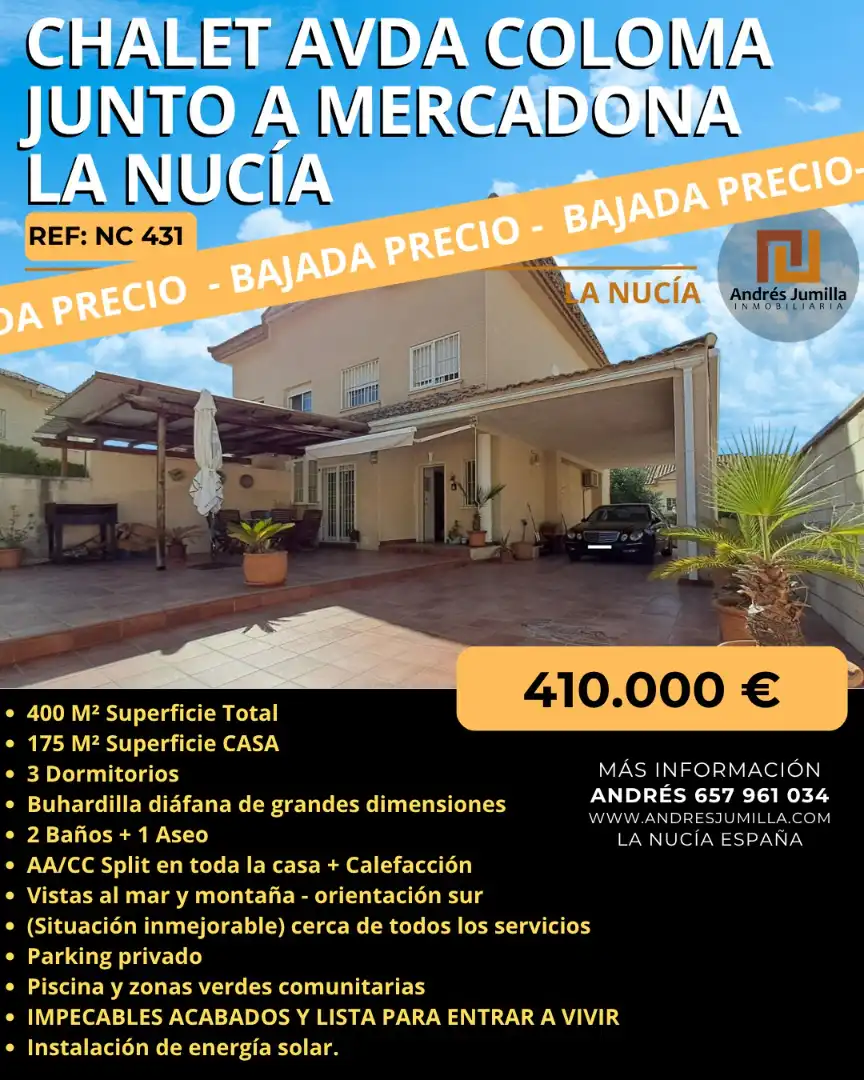 Jardín de Casa adosada en venta en La Nucia con Aire acondicionado, Calefacción y Jardín privado