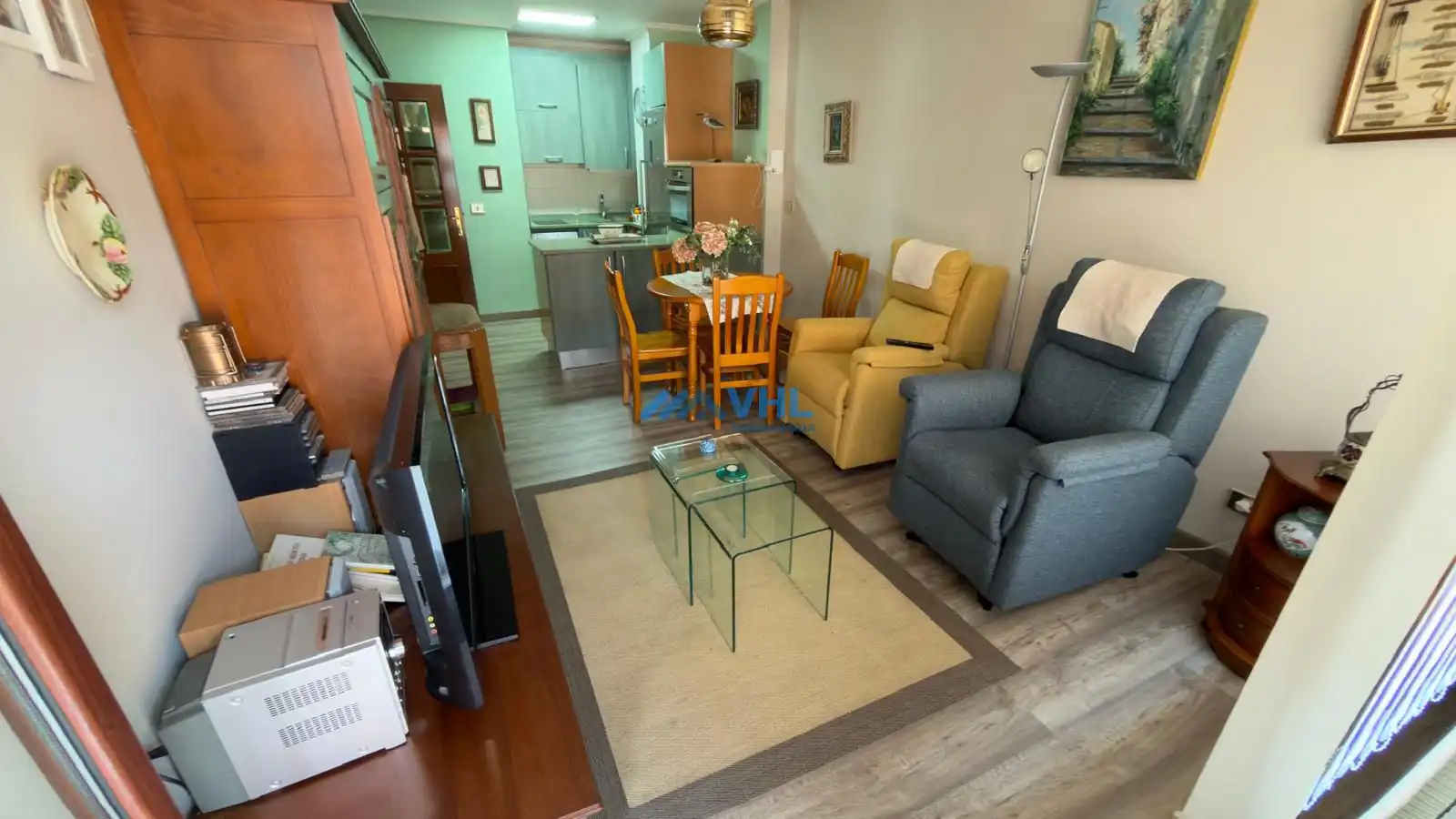 Wohnzimmer von Wohnung zur Miete in Castro-Urdiales mit Heizung, Terrasse und Möbliert