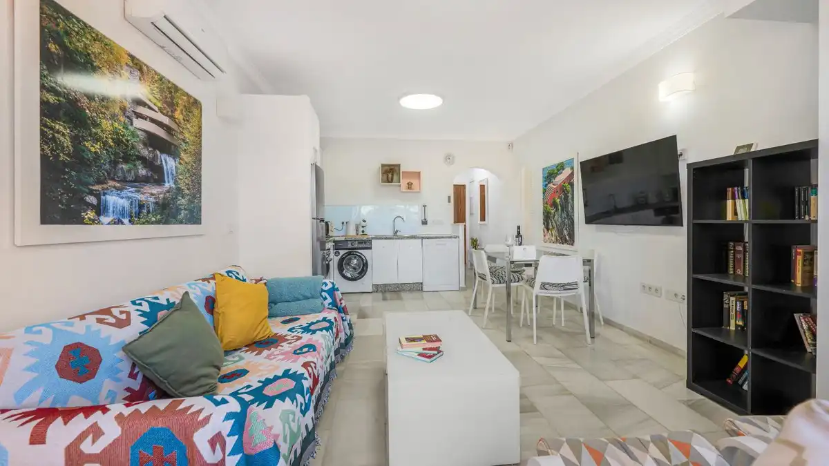 Sala de estar de Apartamento en venta en Mijas con Aire acondicionado, Terraza y Amueblado