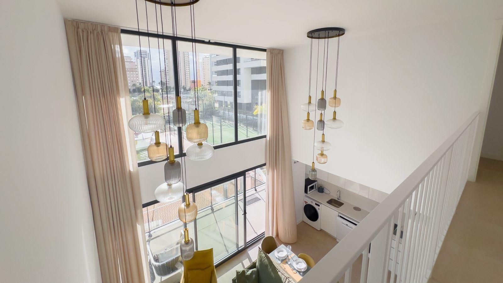 Sala d'estar de Dúplex de lloguer en Calpe / Calp amb Aire condicionat, Terrassa i Traster