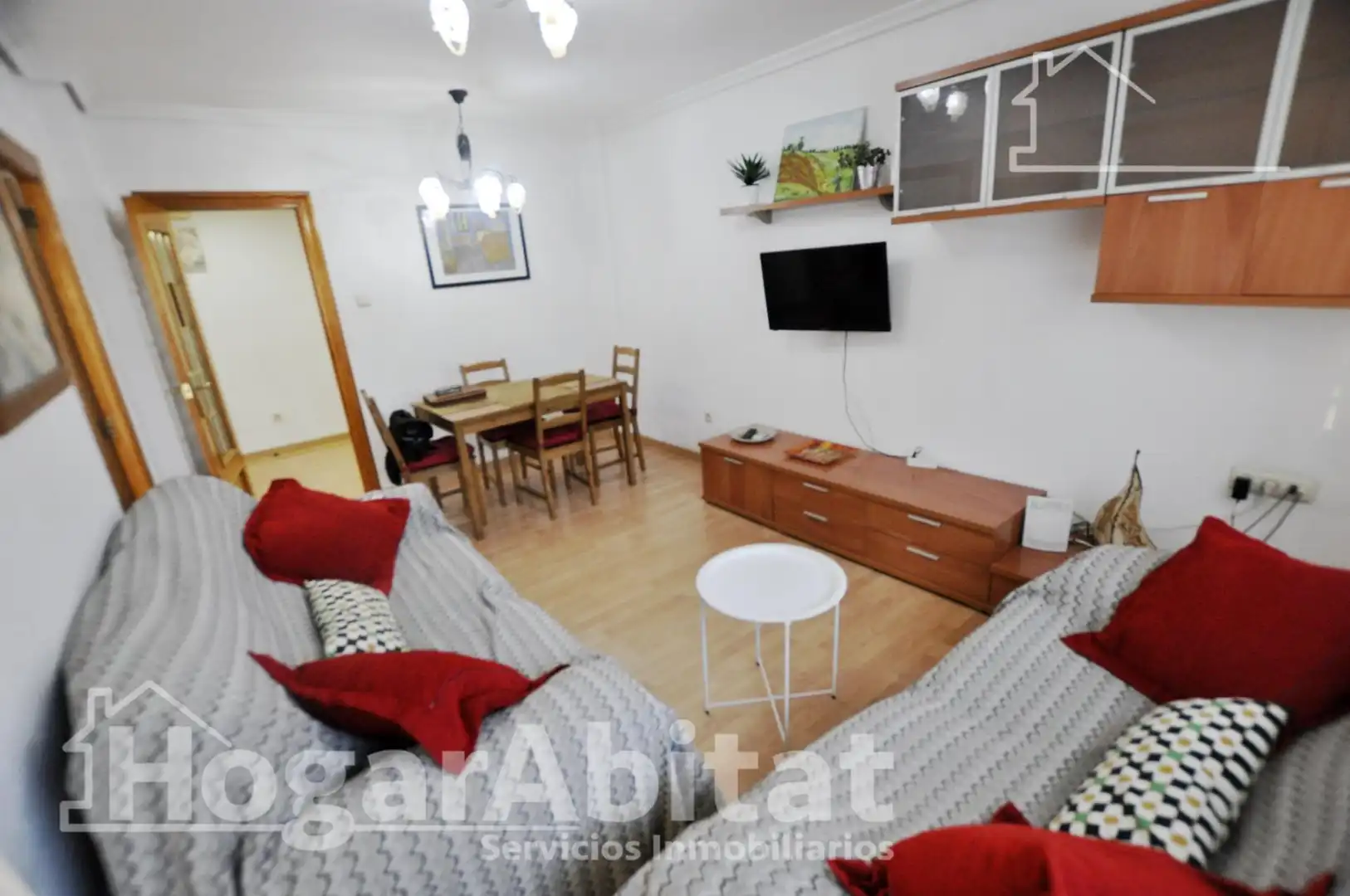 Wohnzimmer von Wohnung zum Verkauf in Valencia mit Klimaanlage, Parkett und Terrasse