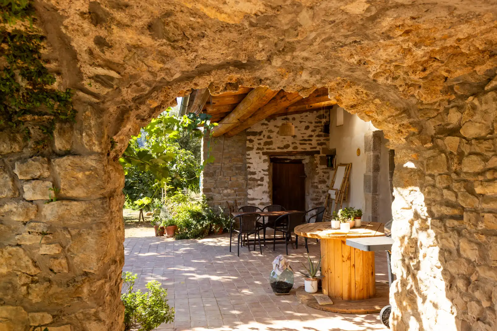 Terrasse von Country house zum Verkauf in Sant Martí de Llémena mit Klimaanlage, Heizung und Privatgarten