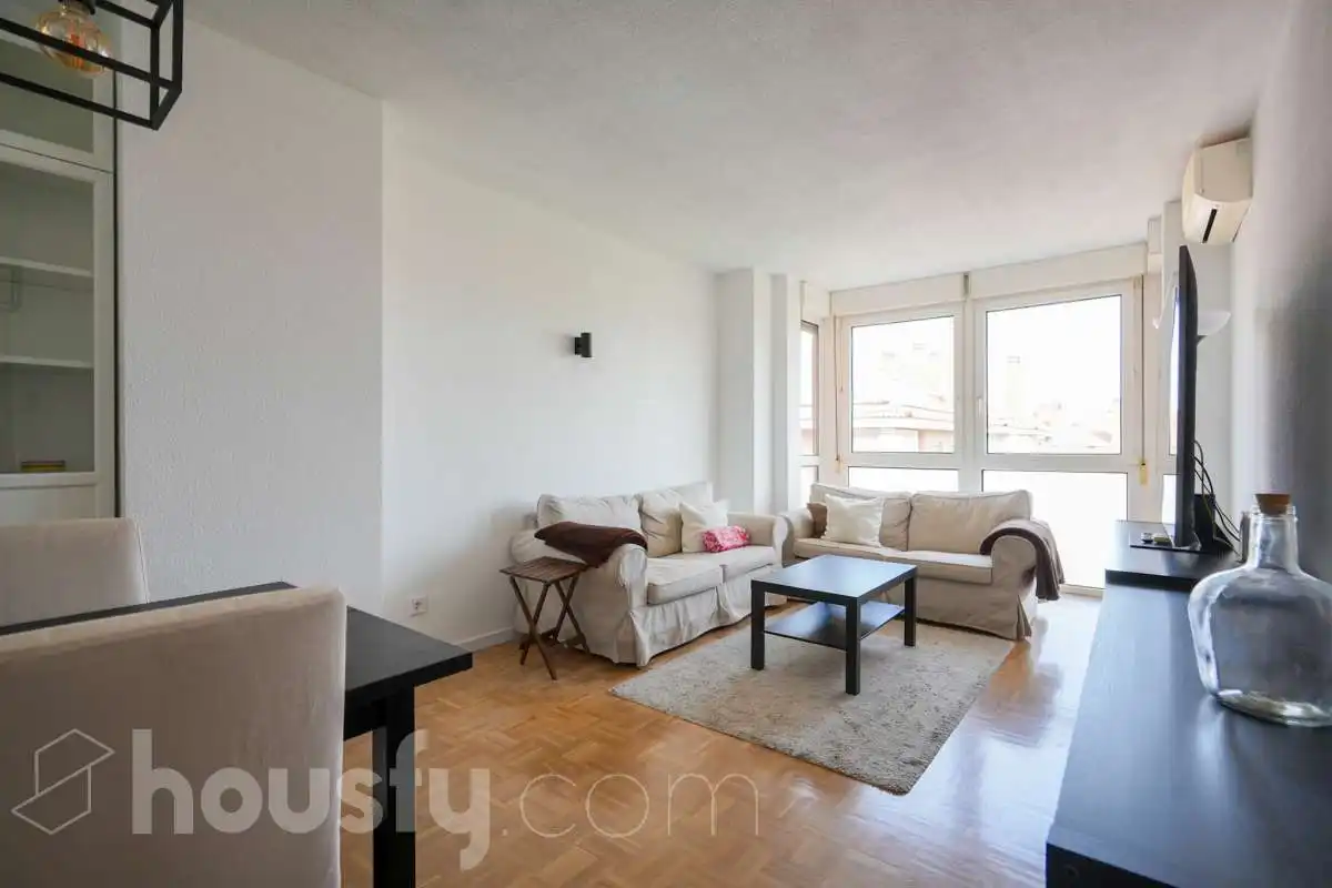 Living room of Flat for rent in Madrid  with Air Conditioner, Heating and Furnished