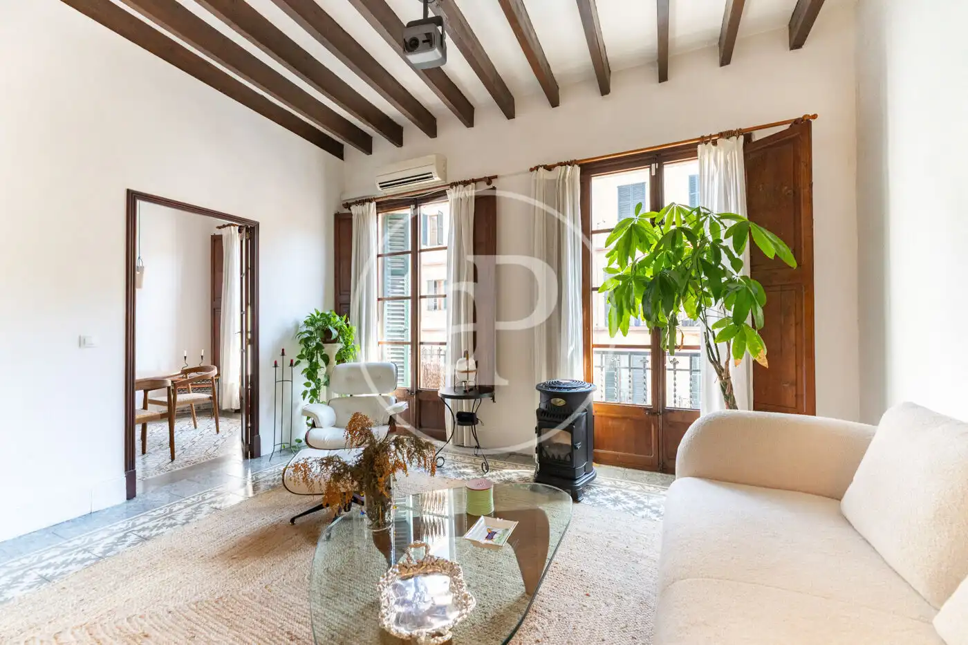 Wohnzimmer von Wohnung zur Miete in  Palma de Mallorca mit Klimaanlage, Heizung und Möbliert