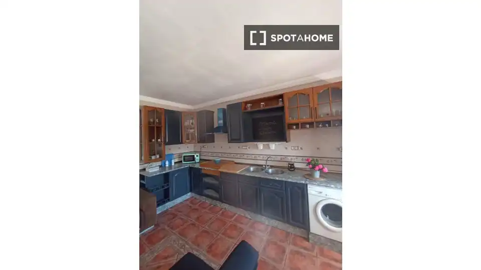 Kitchen of Apartments for share in Pizarra  with Air Conditioner, Terrace and Furnished