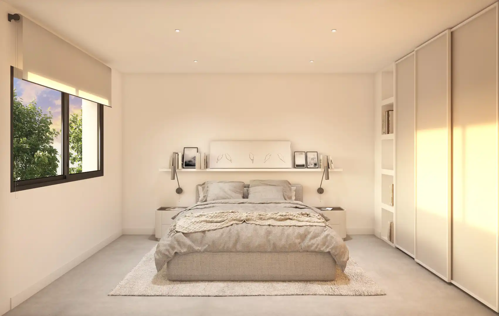Schlafzimmer von Einfamilien-Reihenhaus zum Verkauf in El Vendrell mit Klimaanlage, Heizung und Privatgarten
