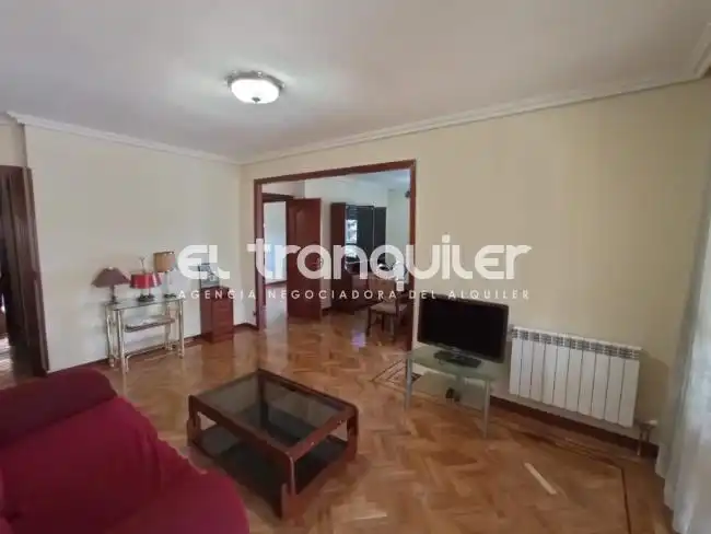Living room of Flat for rent in Madrid  with Air Conditioner, Parquet flooring and Washing machine