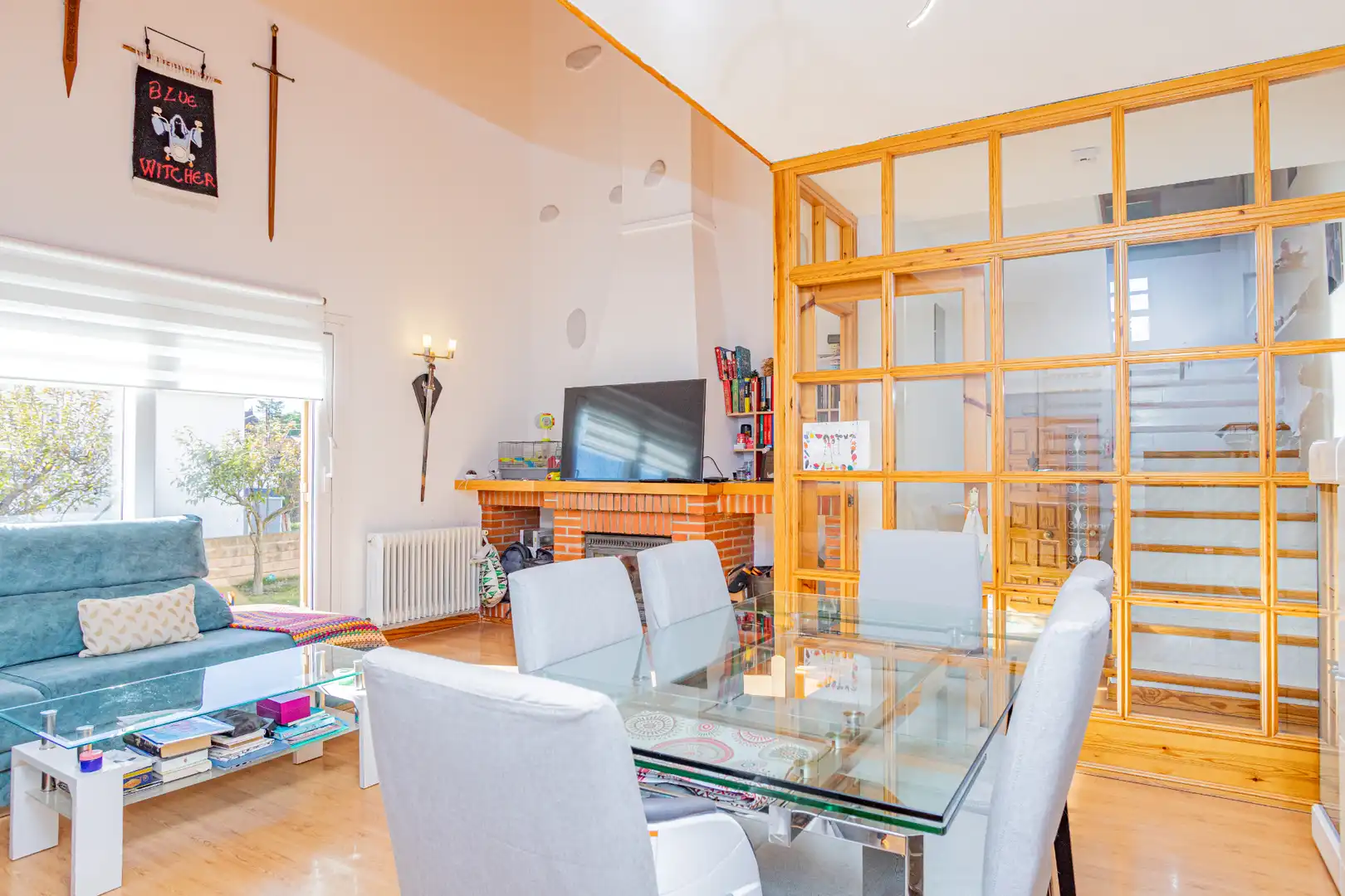 Sala de estar de Casa o chalet en venta en Manzanares El Real con Calefacción, Jardín privado y Amueblado